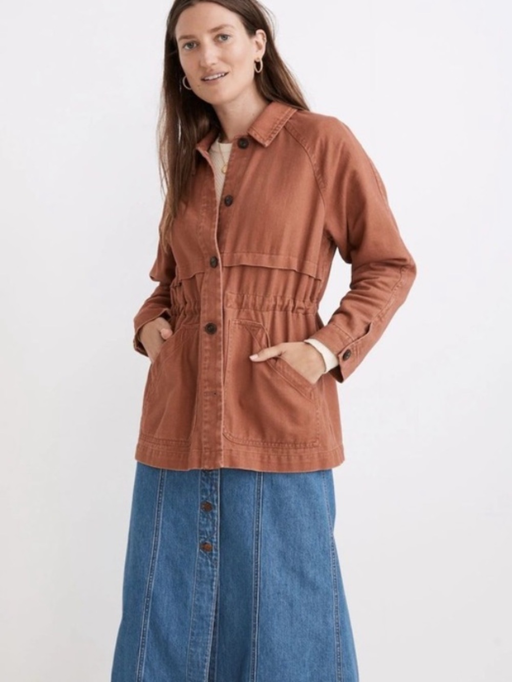 Madewell Ashgrove Chore Jacket Warm Umber Utility xxs xxsmall